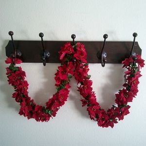 Velvet Red Poinsettia Garland